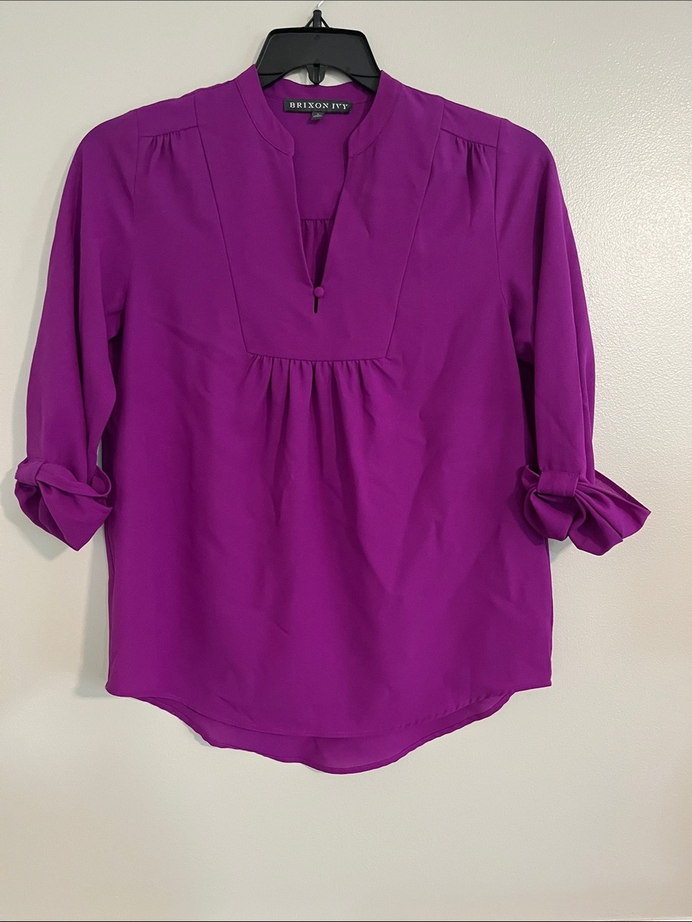Purple Women's V-Neck Long Sleeve Blouse